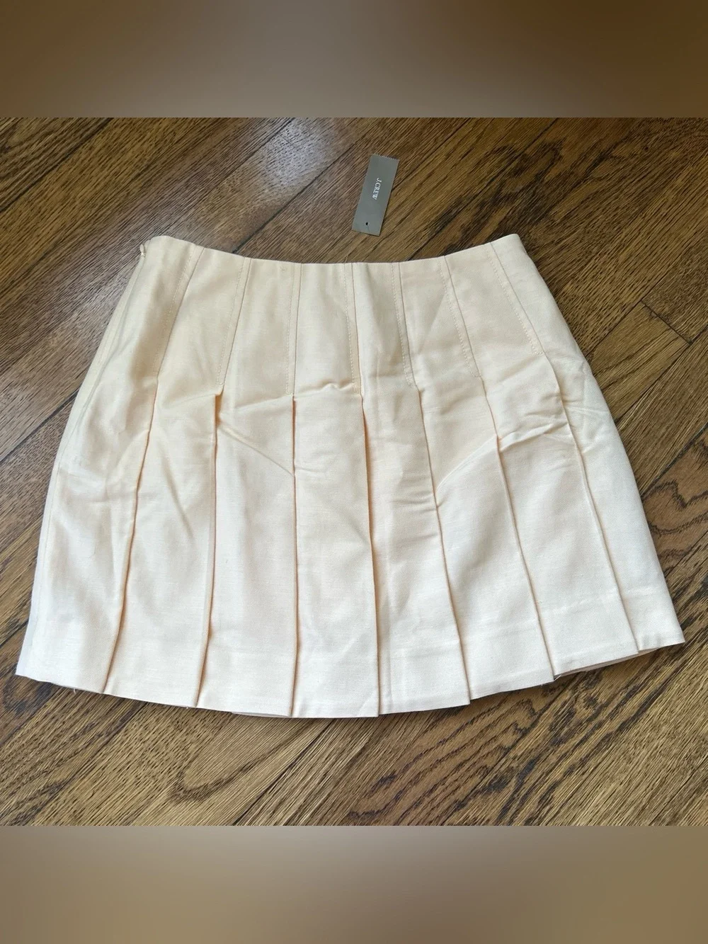 NWT J Crew Pleated Mini Skirt in Gramercy Linen Blend